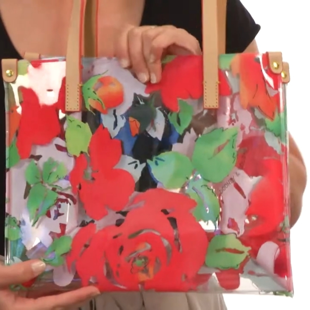 Dooney & Bourke Vibrant Floral Transparent Tote And A Small Makeup